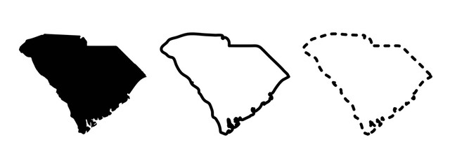 South Carolina state isolated on a white background, USA map
