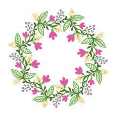 Vector floral wreath frame with place for text isolated on white background wreath frame with place for text isolated on white background 