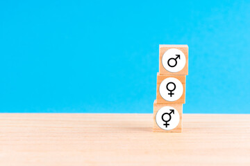 Symbole verschiedener Geschlechter männlich, weiblich. Konzept Gender
