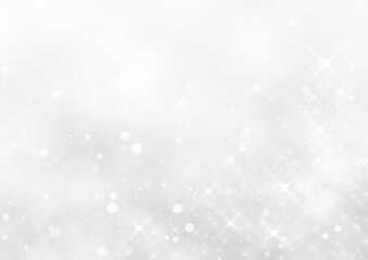 雨と雲とキラキラ　背景イラスト素材（銀色）