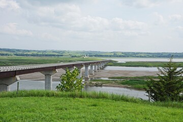 Bridge over the Missouri river between Niobrara NE and Springfield SD