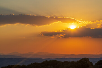 Typical Tuscan landscape near Montepulciano and Monticchielo, Italy