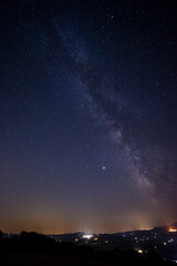 Fototapeta premium Tuscan landscape near Montepulciano at night, Italy