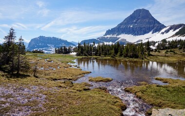 Hidden Lake in Glacier National Park in Montana USA