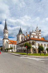 Naklejka na ściany i meble Old Town Hall and St. James church in Levoca, UNESCO site, Slovakia