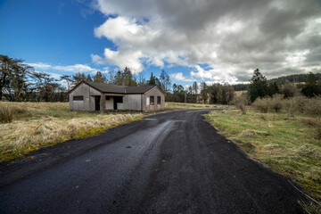 Disused camping facility, Glenariff forest, Causeway Coast and Glens, County Antrim, Northern Ireland