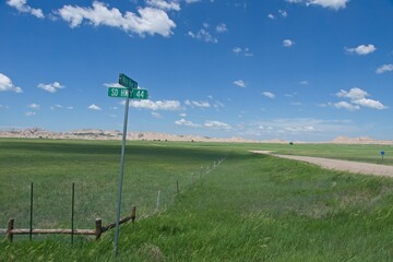 Interior USA - 25 June 2013 - Approaching Badlands National Park in South Dakota