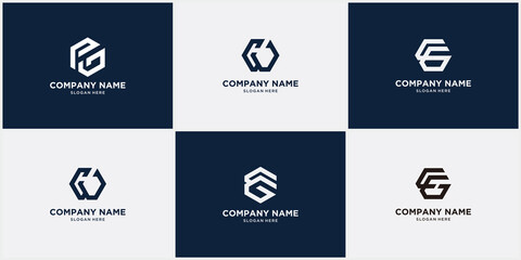 Collection of abstract monogram logo technology lettering designs, Set of abstract initial a-z.monogram logo design, icons for business of luxury, elegant and random