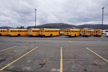 Oneonta USA - 13 April 2013 - Oneonta school bus depot