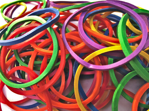 Rubber bands of various colors © SUWIWAT