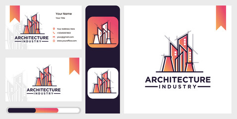 Set of modern building logo design template