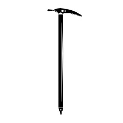 Pick axe icon. ice pick Black icon isolated on white background. Pick axe silhouette. Simple icon.