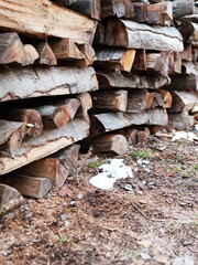 Stack of firewood texture