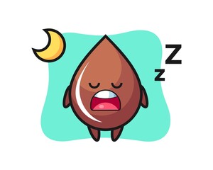 chocolate drop character illustration sleeping at night