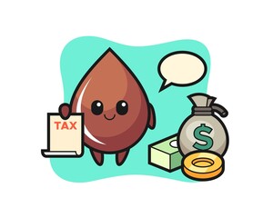 Character cartoon of chocolate drop as a accountant