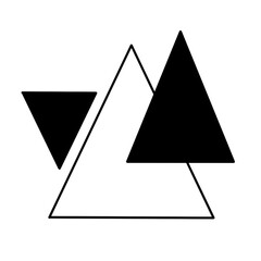 Abstract geometric icon made of triangles