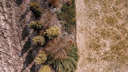 Rural drone shots of typical baltic country and farming landmarks