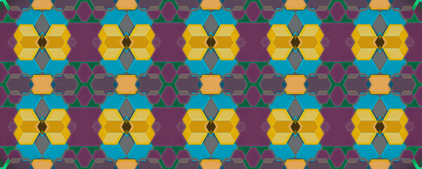Grunge Tribal Tile. Active Green Motif. Aztec