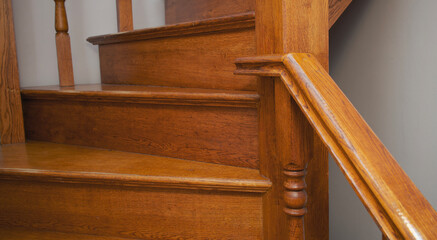 Home Interior -wooden  Stairs  up