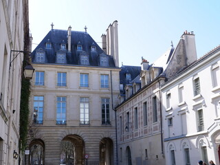 The architecture of the Marais a famous quarter in Paris.