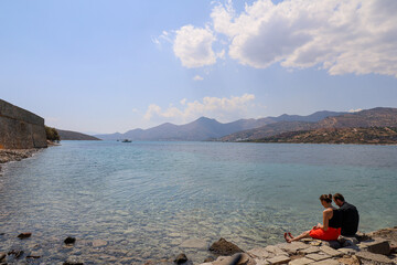 Sublime bay of Spinalonga in Crete, Greece