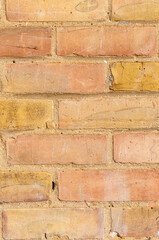 London, United Kingdom, March, 06, 2021:Yellow brick wall of new building

