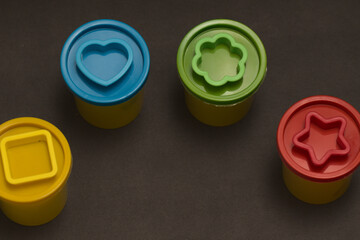 play dough and shapes close-up