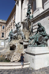  The Fountain of King Matthias in Royal Palace (Buda Castle) in Budapest, Hungary