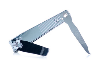 Manicure nail clipper on white background isolation