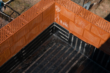 Obraz na płótnie Canvas Waterproofed balcony with bituminous membrane and vapor barrier