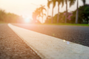 Blurred background, road and morning light.
