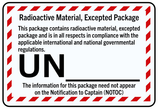 Radioactive Material, Excepted Package Label