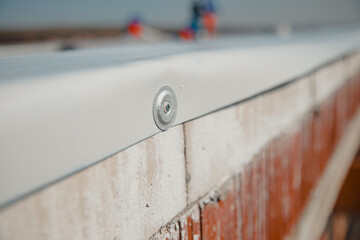 Flat roof with hot air welded pvc membrane waterproofing for ballasted system