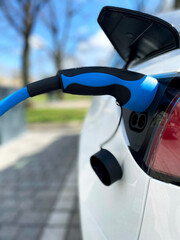Electric car is charging