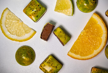 multicolored beautifully decorated handmade candies with fillings