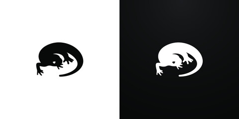 salamander logo - stylish circling  lizard design vector monogram © CreativeMate