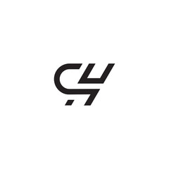 abstract letter ch simple geometric line logo vector