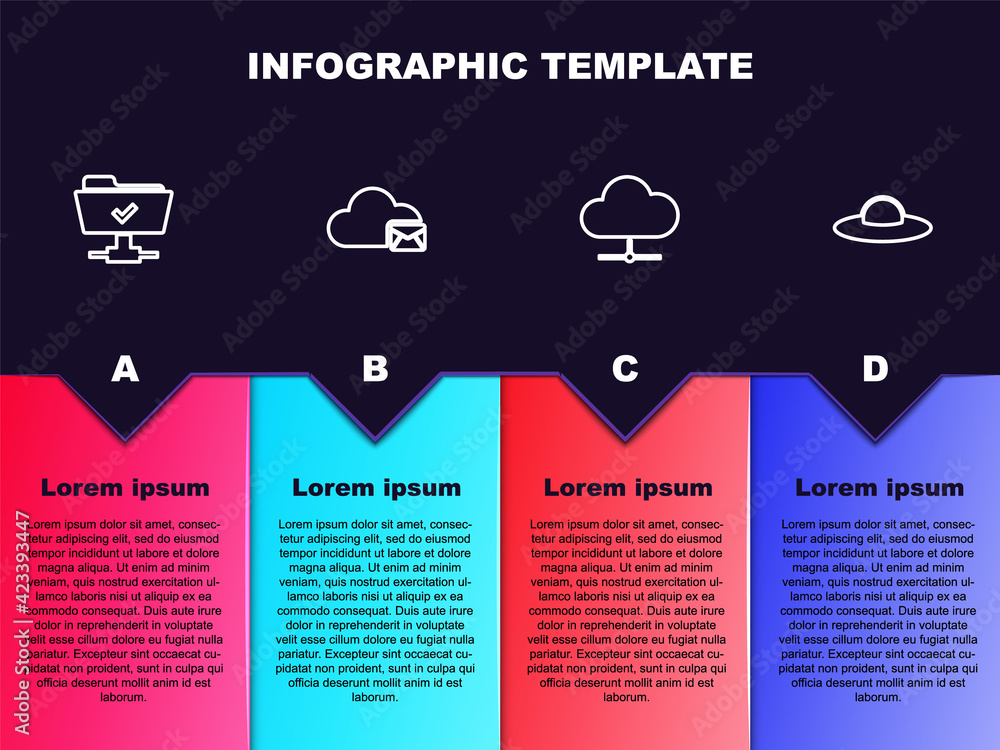 Poster set line ftp operation successful, cloud mail server, network cloud connection and ufo flying spaces