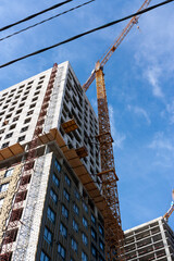 View of high-rise apartment building construction 