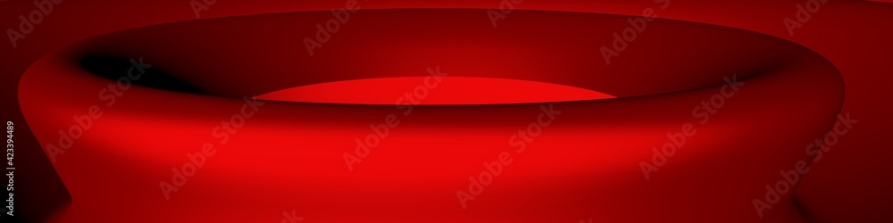 Aufkleber red linear circular 3d abstract background. rendering an image.