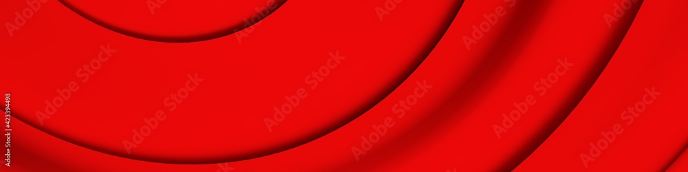 Poster red linear circular 3d abstract background. rendering an image.