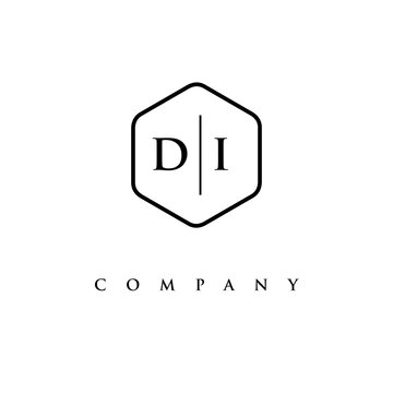 initial DI logo design vector