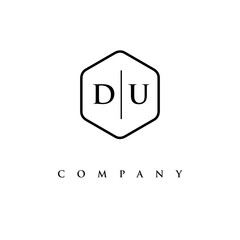 initial DU logo design vector