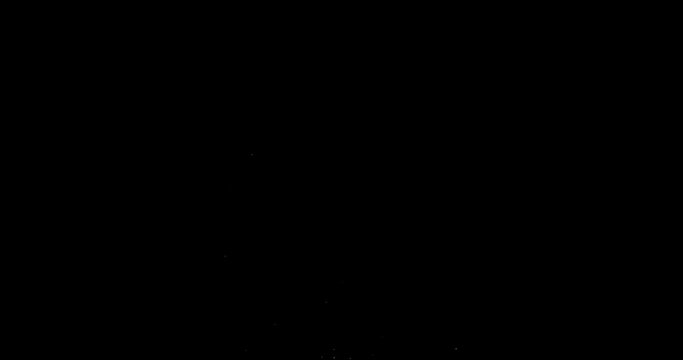 Sea salt crystals slowly fly up and fall on a black background. Blackmagic Ursa Pro G2, 300 fps.