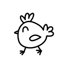 Chicken hand drawn outline doodle icon. Vector sketch illustration for print, web, mobile and infographics