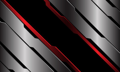 Abstract black red banner blue metallic circuit cyber line geometric slash design modern luxury futuristic technology background vector illustration.