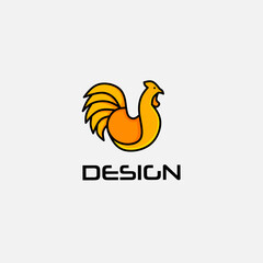 Fototapeta na wymiar Logo design template, with a yellow chicken icon