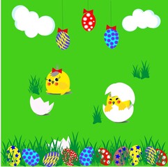 Happy Easter. The image can be used as a design element, as a pattern, as a label for packaging, in the textile industry, in the interior, as cover