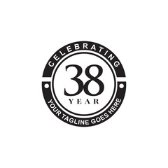 38th year anniversary logo design template