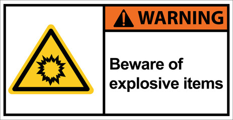 Warning From explosions or explosions fragments.,Warning sign